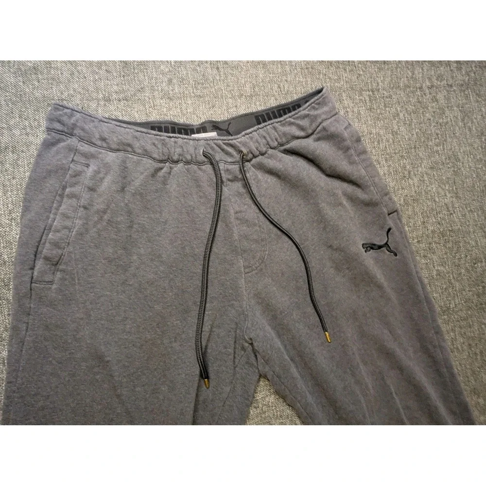 Puma Men's Sweatpants Large Gray Athletic Logo Y2K Outdoor Jogger Pants